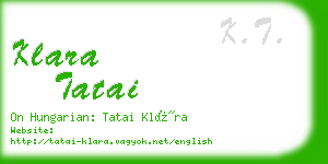 klara tatai business card